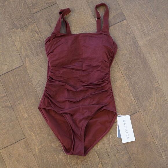 Athleta Other - Athleta Aqualuxe Wide Strap Square One Piece, Brown SIZE S NWT